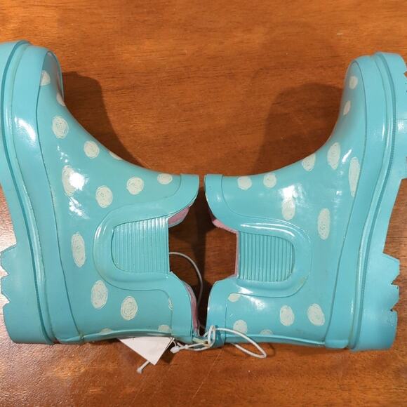 Cat & Jack Polka Dot Rubber Rain boots  Size L 9/10 Ankle boots NEW with Tags - Picture 7 of 7